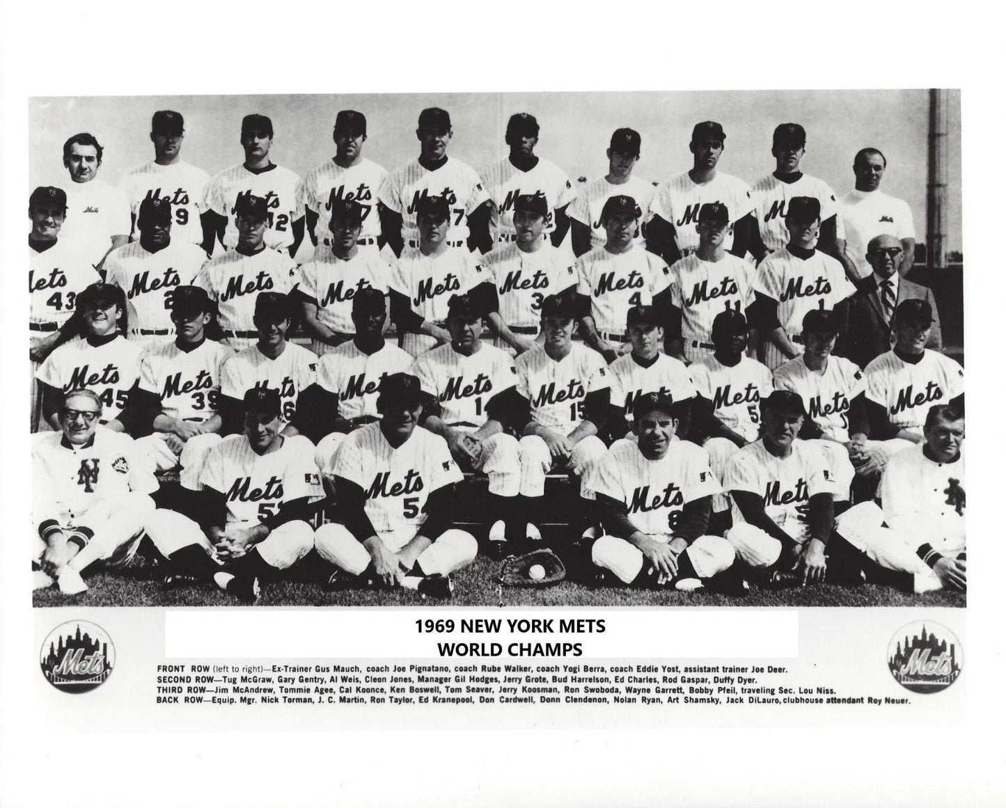 1969 New York Mets Team Magnet Baseball Picture Ny World Champs Mlb
