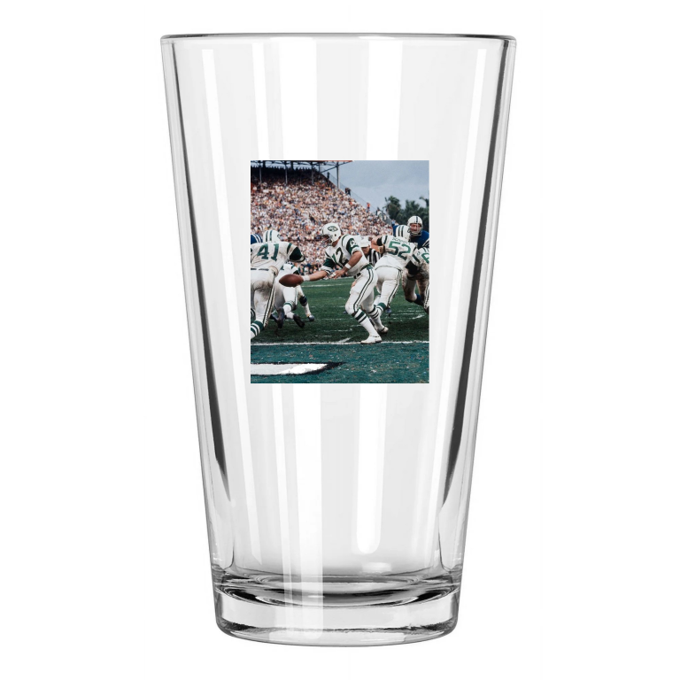 1969 New York Jets Matt Snell And Joe Namath Super Bowl Iii Pint Beer Glass
