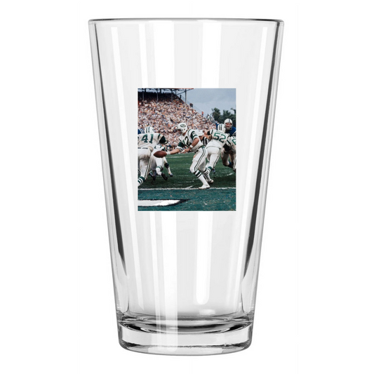 1969 New York Jets Matt Snell And Joe Namath Super Bowl Iii Pint Beer Glass