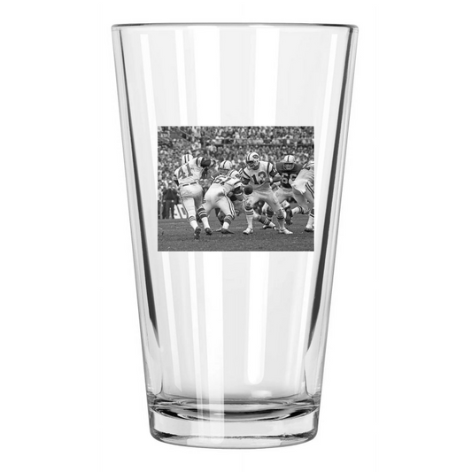 1969 New York Jets Matt Snell And Joe Namath Super Bowl Iii Pint Beer Glass