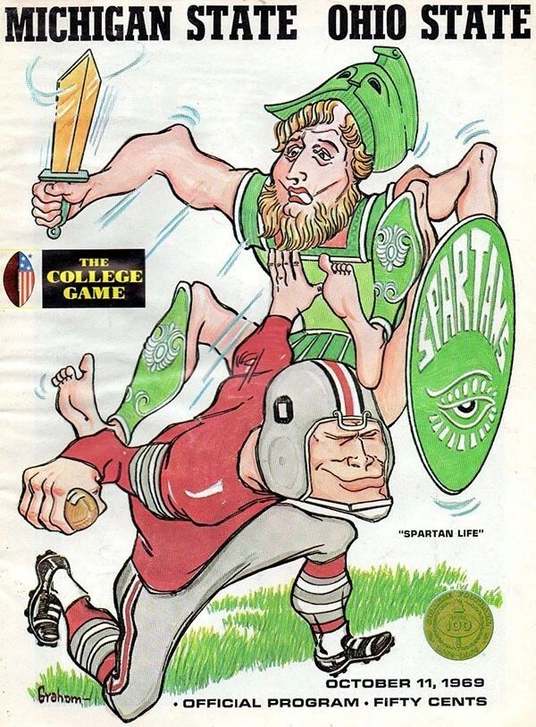 1969 Ohio State Buckeyes V Michigan State Spartans Photo Picture Football