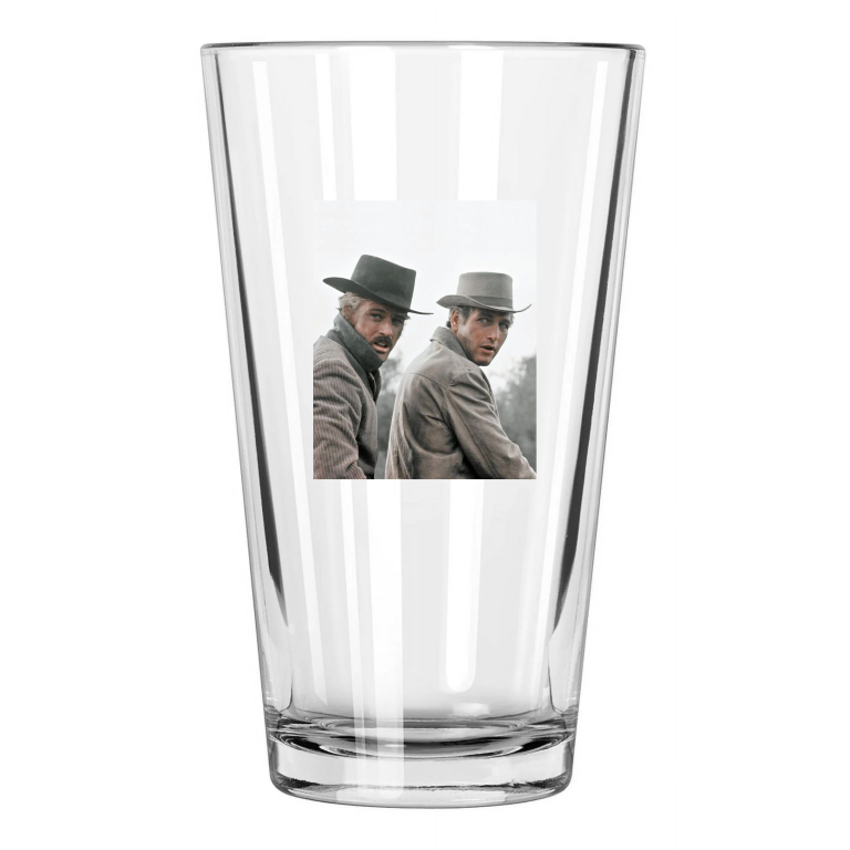 1969 Robert Redford And Paul Newman Butch Cassidy & The Sundance Kid Pint Glass