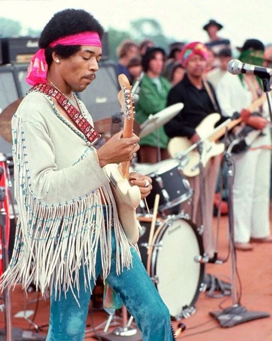 1969 Rock And Roll Guitarist Jimi Hendrix Glossy Magnet Woodstock Print