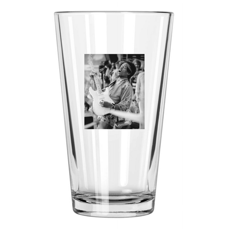 1969 Rock And Roll James Marshall Jimi Hendrix Newport Pint Beer Drinking Glass