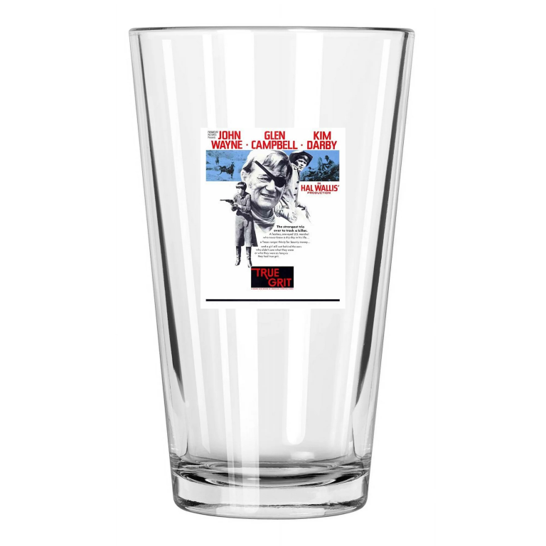 1969 Western Film 'True Grit' John Wayne Photo Movie Pint Beer Drinking Glass