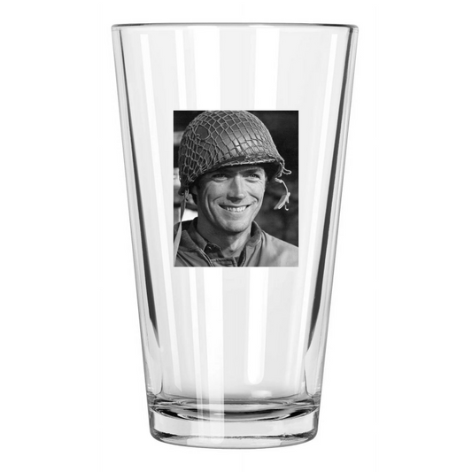 1970 Actor Clint Eastwood Photo Kelly'S Heroes Movie Pint Beer Drinking Glass