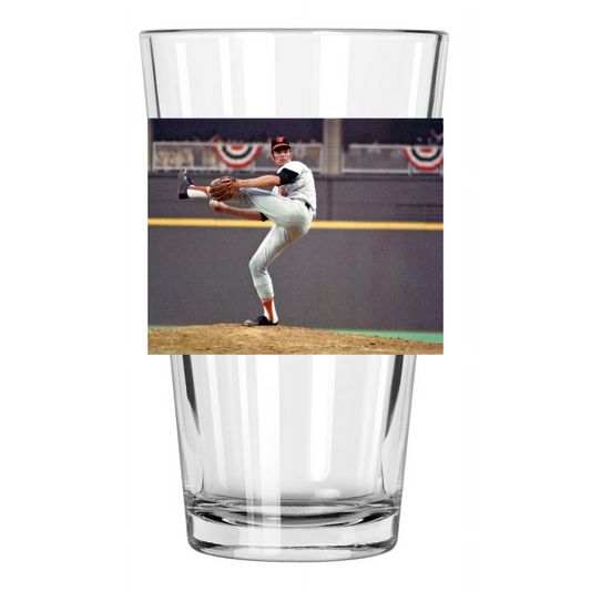 1970 Baltimore Orioles Jim Palmer Baseball World Series Pint Beer Drinking Glass
