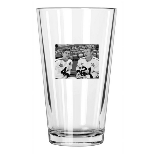 1970 Boston Bruins Bobby Orr And John Mckenzie All Star Game Pint Beer Glass