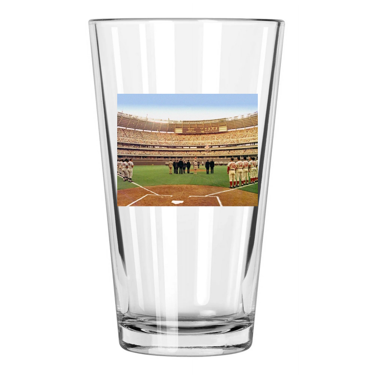 1970 Cincinnati Reds Riverfront Stadium Opening Day Pint Beer Drinking Glass