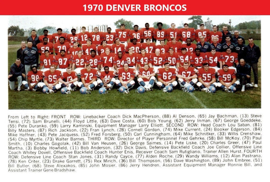 1970 Denver Broncos Team Magnet Picture Nfl Football