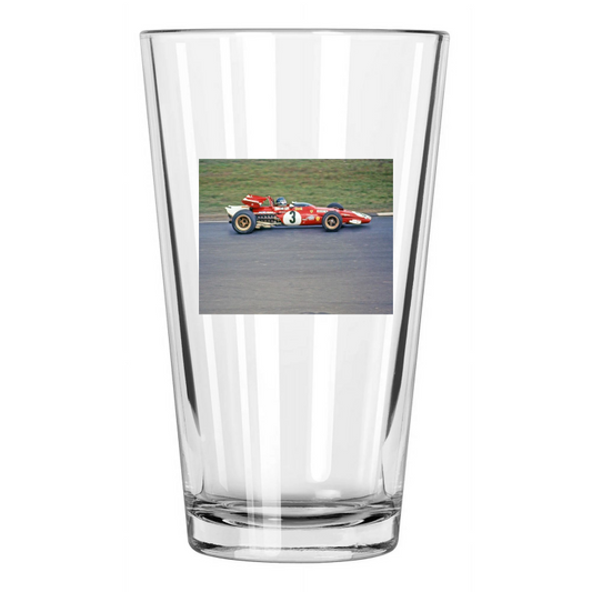 1970 Driver Jacky Ickx Photo Formula 1 U.S. Grand Prix Pint Beer Drinking Glass
