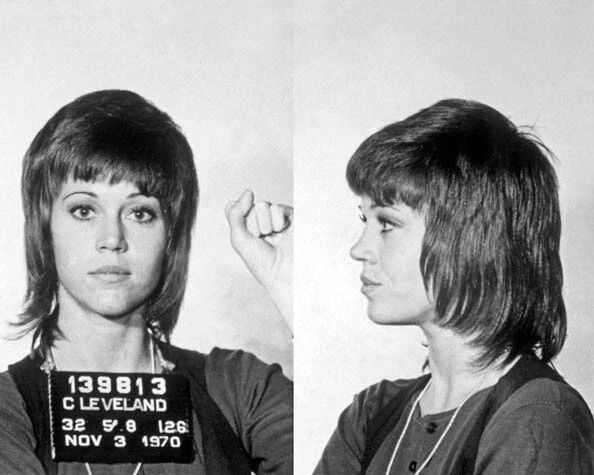 1970 Jane Fonda Mugshot Glossy Magnet Celebrity Actress Print Girl Power!