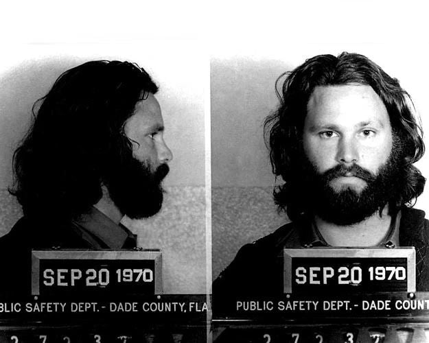 1970 Jim Morrison Mugshot Glossy Keychain The Doors Singer Keychain