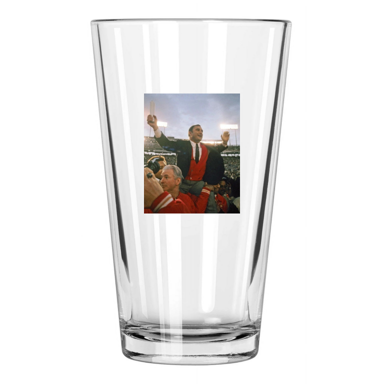 1970 Kansas City Chiefs Hank Stram Photo Celebration Pint Beer Drinking Glass