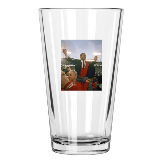 1970 Kansas City Chiefs Hank Stram Photo Celebration Pint Beer Drinking Glass
