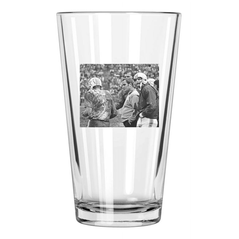 1970 Miami Dolphins Don Shula And Bob Griese Playoffs Pint Beer Drinking Glass