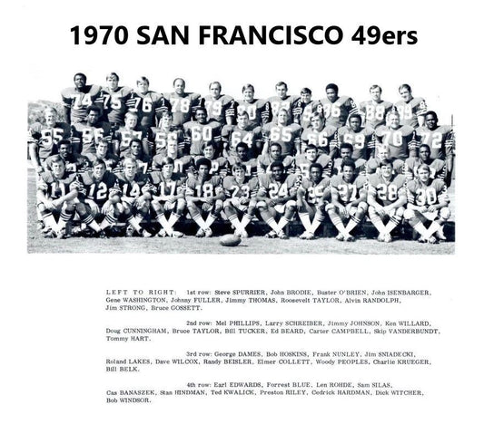 1970 San Francisco 49Ers Team Keychain Football Picture Niners Nfl