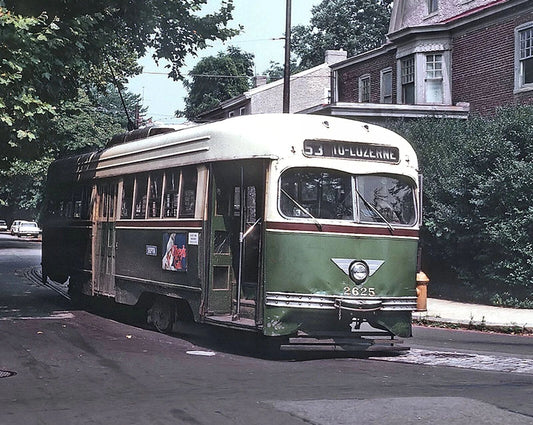 1970 Streetcar At Wayne & Carpenter In Philadelphia Vintage Picture Keychain