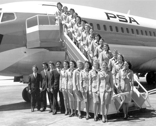 1970S Pacific Southwest Airline Stewardess Attendant Retro Picture Keychain