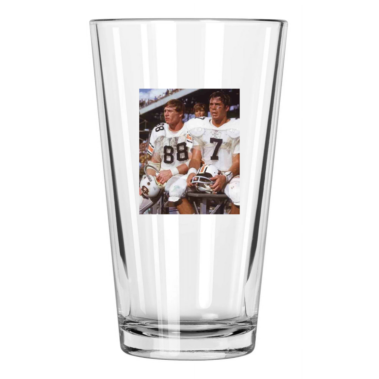 1971 Auburn Tigers Pat Sullivan And Terry Beasley Photo Pint Beer Drinking Glass