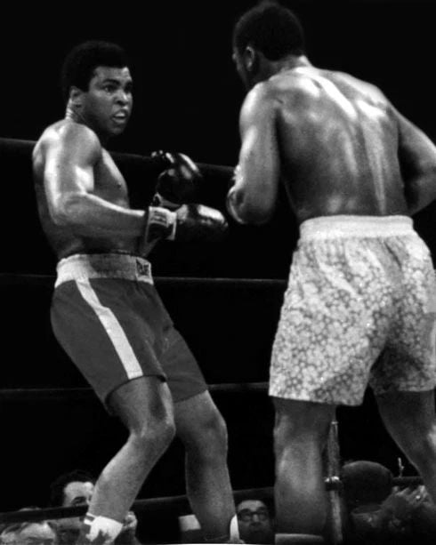 1971 Boxing Muhammad Ali & Joe Frazier Glossy Photo 'Title Fight 1' Poster