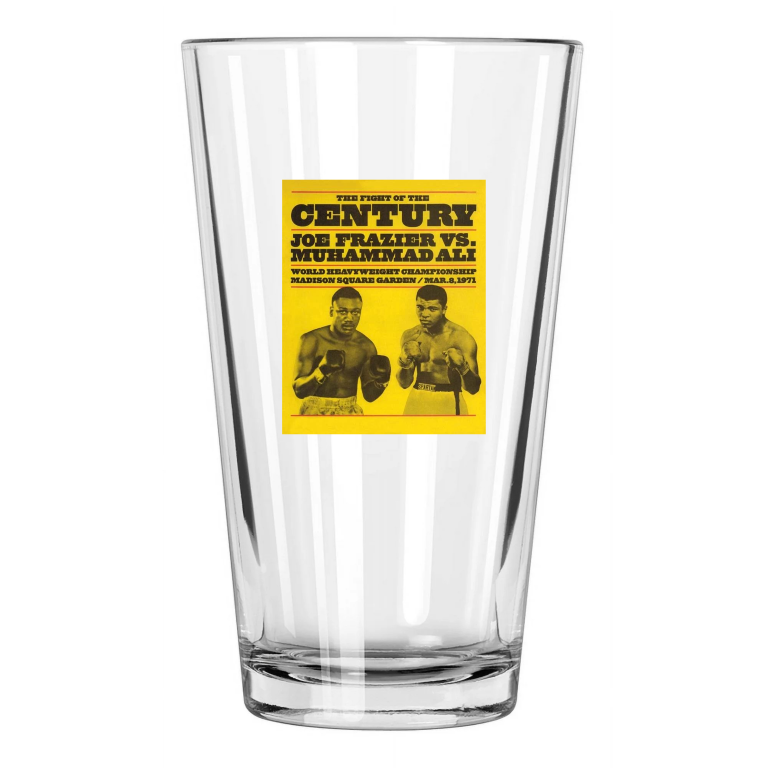 1971 Boxing Muhammad Ali & Joe Frazier Title Fight I Pint Beer Drinking Glass