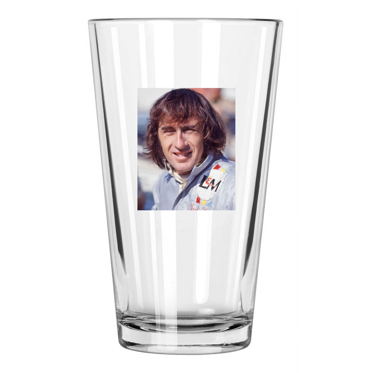 1971 British Racecar Driver Jackie Stewart Photo Pint Beer Drinking Glass