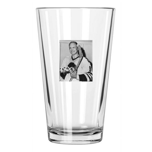 1971 Chicago Blackhawks Bobby Hull 546 Goals Hockey Pint Beer Drinking Glass