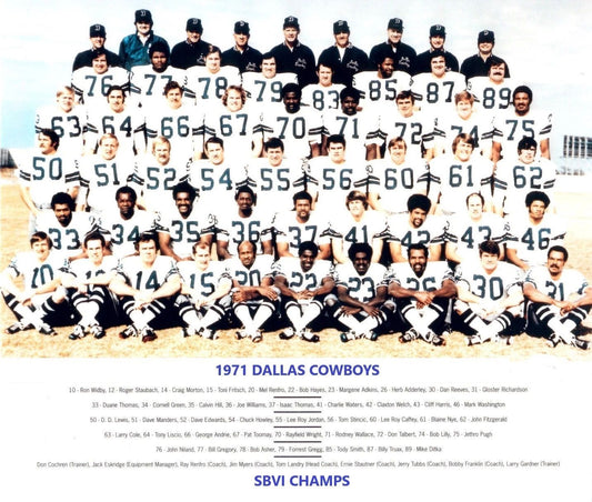 1971 Dallas Cowboys Team Photo Football Picture Nfl Sbvi Champs