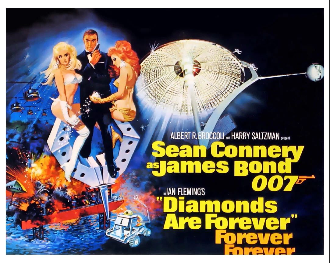 1971 Diamonds Are Forever James Bond 007 Sean Connery Keychain Keychain