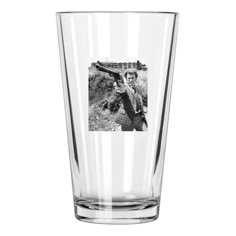 1971 Dirty Harry Photo Clint Eastwood Harry Callahan Pint Beer Drinking Glass