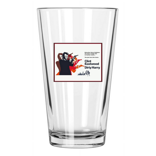1971 Dirty Harry Photo Clint Eastwood Promotional Pint Beer Drinking Glass