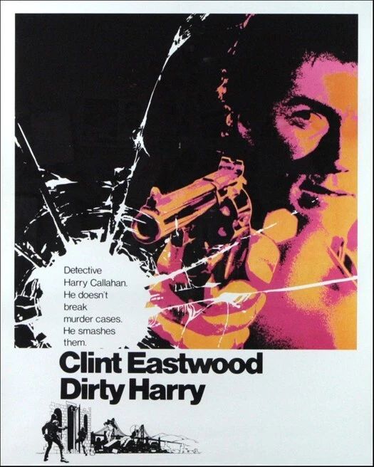 1971 Dirty Harry Glossy Keychain Movie Promo Keychain Clint Eastwood Print