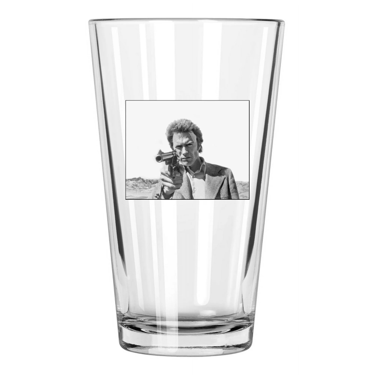 1971 Dirty Harry Movie Harry Callahan Clint Eastwood 1 Pint Beer Drinking Glass