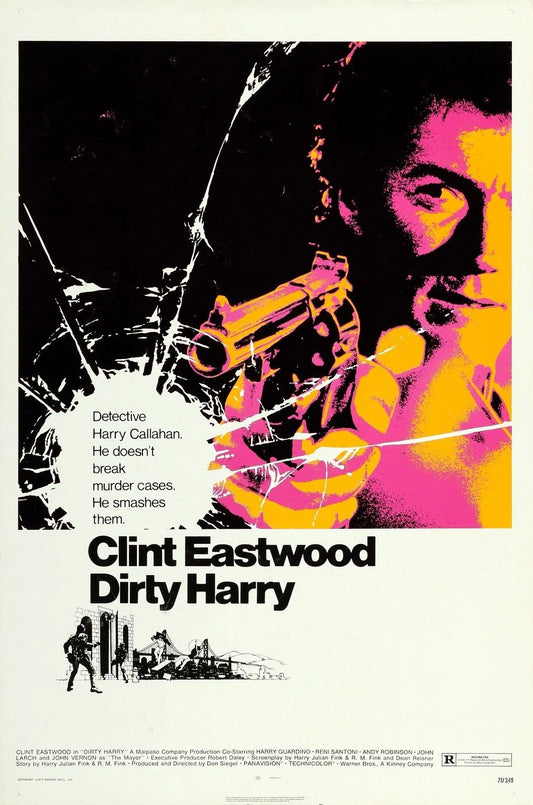 1971 Dirty Harry Movie Poster Clint Eastwood Harry Callahan Scorpio