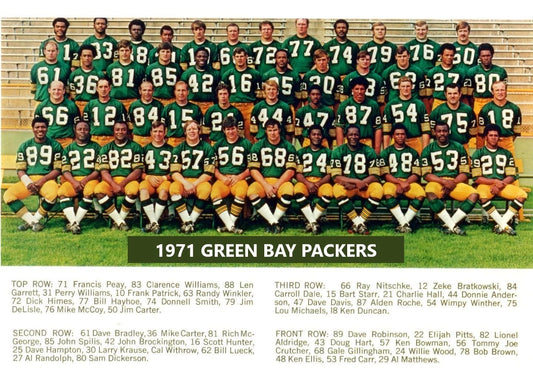 1971 Green Bay Packers Team Photo Football Nfl Picture 300 Piece Jigsaw Puzzle