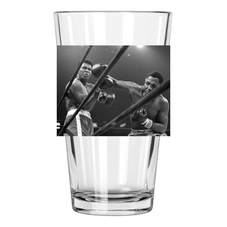 1971 Joe Frazier Vs Muhammad Ali Heavyweight Boxers 1 Pint Beer Drinking Glass