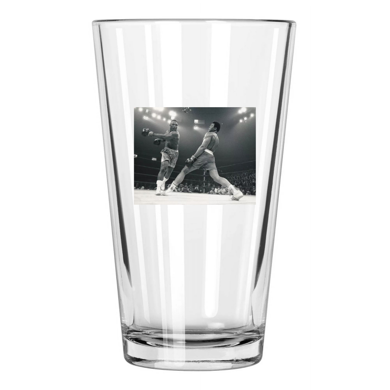 1971 Joe Frazier Vs Muhammad Ali Heavyweight Boxers 3 Pint Beer Drinking Glass