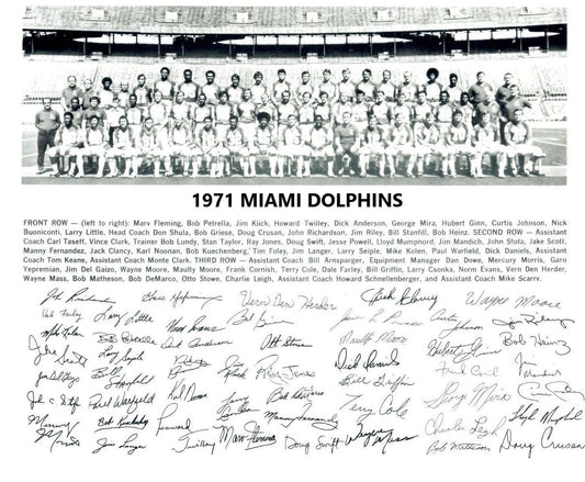 1971 Miami Dolphins Team Photo Picture Nfl Football 300 Piece Jigsaw Puzzle