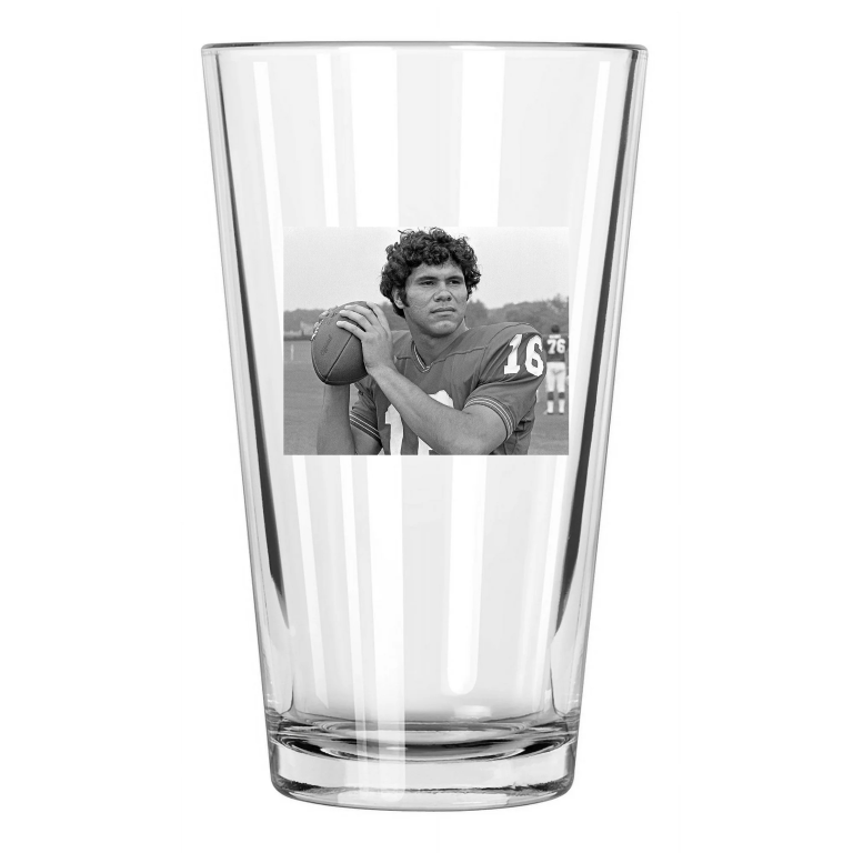 1971 New England Patriots Jim Plunkett Photo Football Pint Beer Drinking Glass
