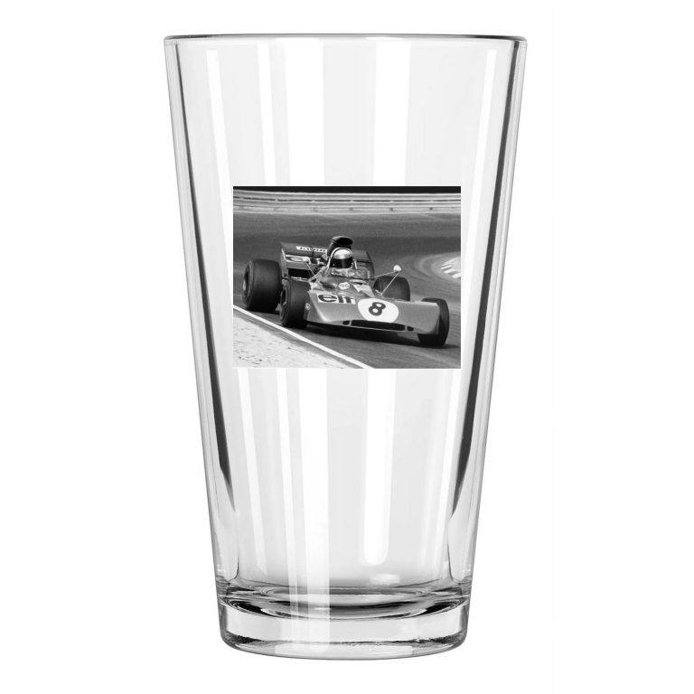 1971 Racecar Driver Jackie Stewart Formula 1 Tyrrell Pint Beer Drinking Glass