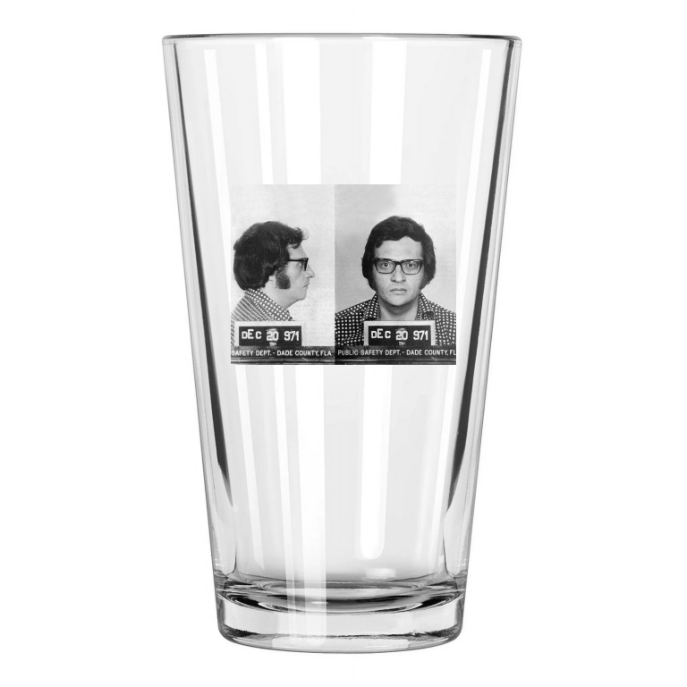 1971 Radio Tv Host Larry King Mugshot Photo Criminal Pint Beer Drinking Glass