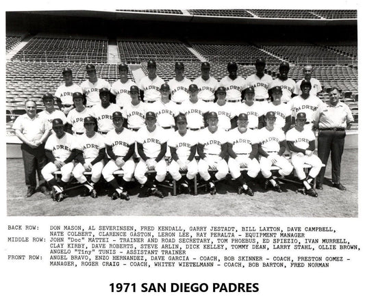 1971 San Diego Padres Team Photo Baseball Picture Mlb