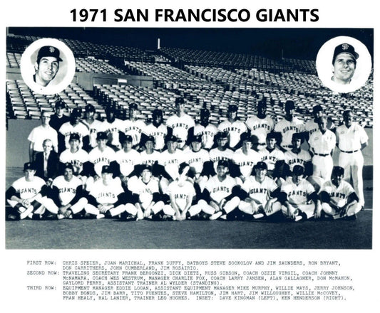 1971 San Francisco Giants Team Photo Baseball Picture Mlb