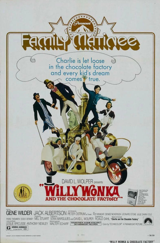 1971 Willy Wonka & The Chocolate Factory Mini Movie Poster Print Gene Wilder
