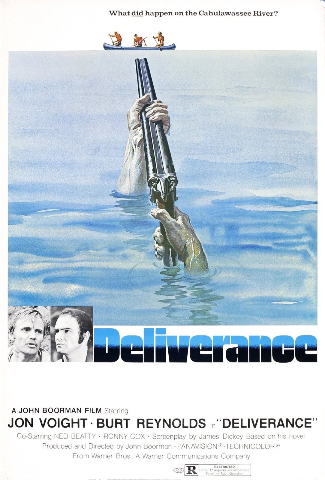 1972 Deliverance Movie Poster Burt Reynolds Jon Voight Ned Beatty