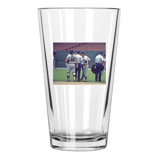 1972 Detroit Tigers Manager Billy Martin Photo Baseball Pint Beer Drinking Glass