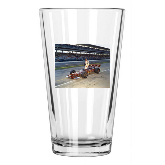 1972 Indy Racecar Driver Swede Savage Indianapolis 500 Pint Beer Drinking Glass