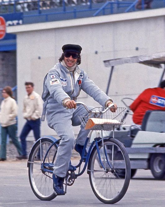 1972 Jackie Stewart On Bike Glossy Keychain Formula 1 Grand Prix Keychain