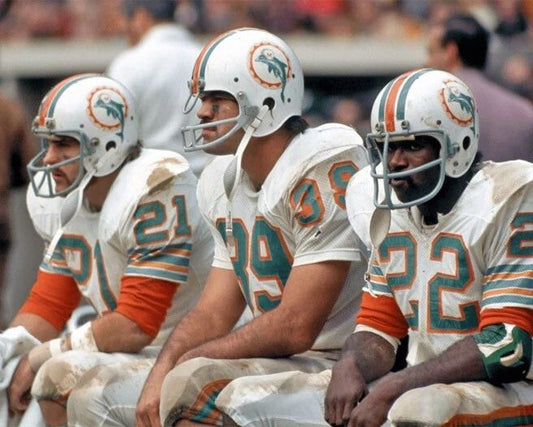 1972 Larry Csonka Jim Kiick And Mercury Morris Glossy Keychain Dolphins Print